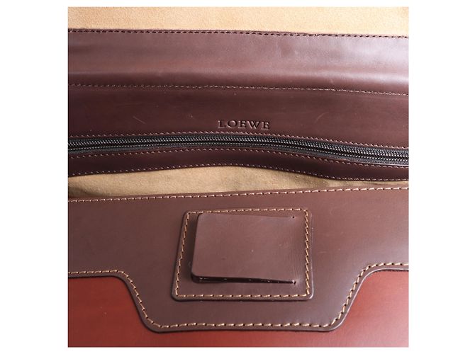 Sac de voyage Loewe Vintage en cuir marron Beige - vue 12