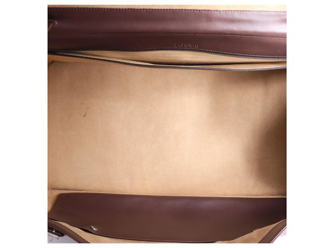 Sac de voyage Loewe Vintage en cuir marron Beige - vue 14