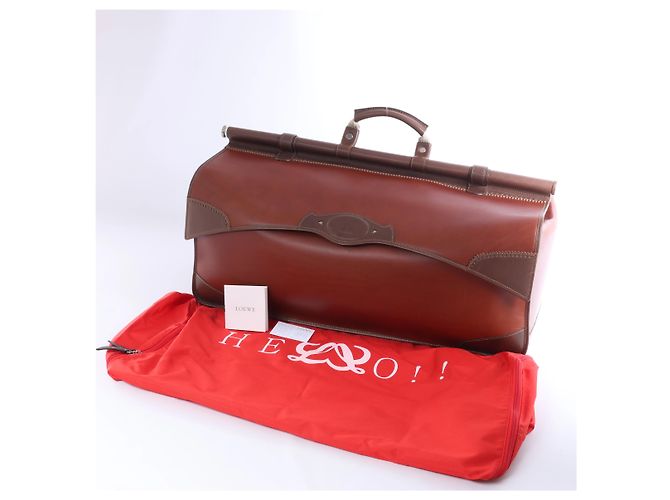 Sac de voyage Loewe Vintage en cuir marron Beige - vue 15