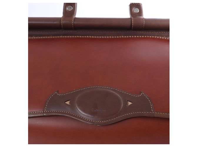 Sac de voyage Loewe Vintage en cuir marron Beige - vue 7