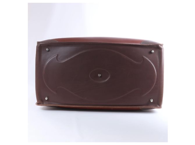 Sac de voyage Loewe Vintage en cuir marron Beige - vue 9