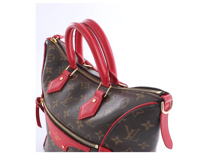 Borsa Louis Vuitton Tournelle PM Monogram Canvas in Brown x Red M44027 Rosso - vista 3