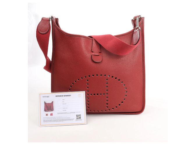 Evelyne Hermès Hermes Evelyn 2 33 GM Taurillon Clemence in Rouge H: 2004 Rosso - vista 11