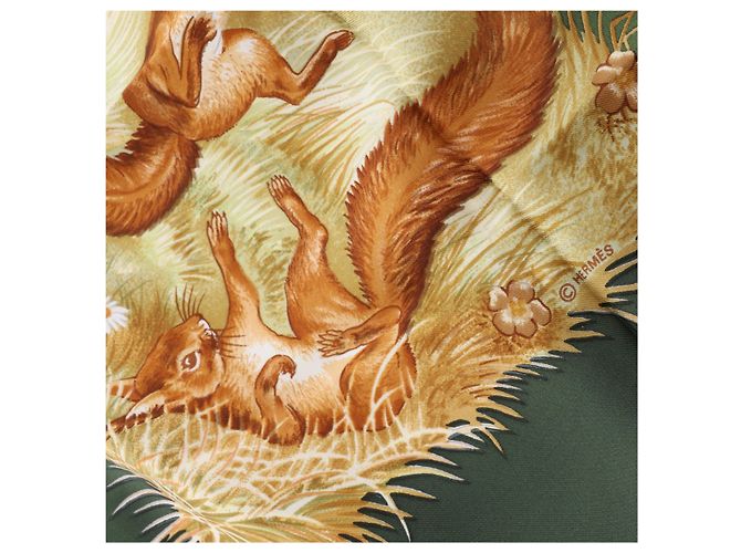 Hermès Carré 90 "Les Quatre Saisons" Seidentuch in Grün - Ansicht 13