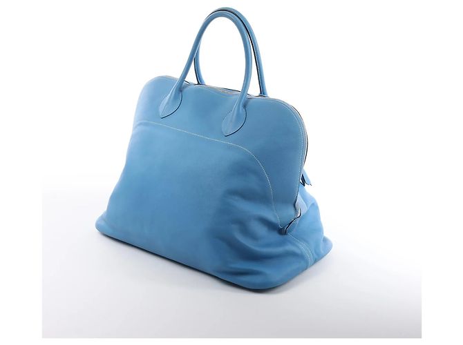 Hermès Borsa HERMES Bolide Relax 45 in Veau Sikkim Azure T:2015 Beige - vista 3