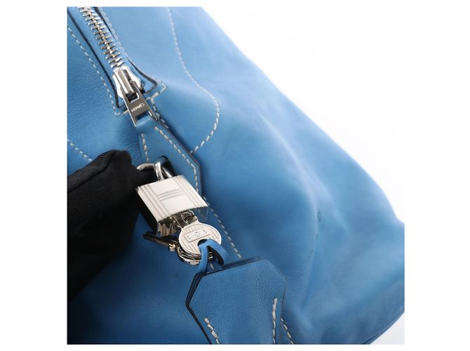 Hermès Borsa HERMES Bolide Relax 45 in Veau Sikkim Azure T:2015 Beige - vista 8