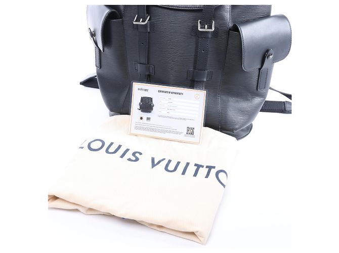 Zaino Louis Vuitton Christopher PM in pelle Epi Nero M50159 - vista 14