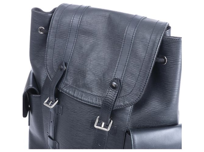 Zaino Louis Vuitton Christopher PM in pelle Epi Nero M50159 - vista 2