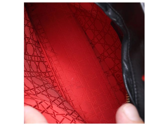 Borsa a mano 2Way Lady Dior Large in pelle Cannage di Christian Dior, Nero - vista 3
