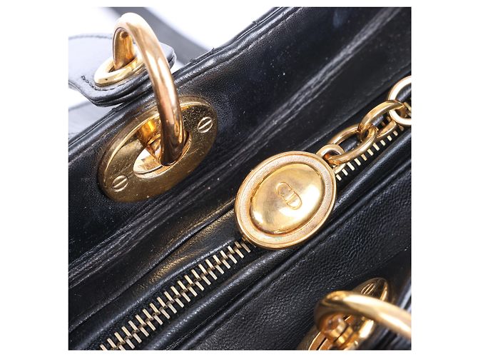 Borsa a mano 2Way Lady Dior Large in pelle Cannage di Christian Dior, Nero - vista 8