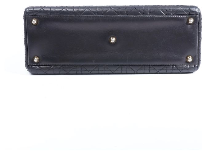 Borsa a mano 2Way Lady Dior Large in pelle Cannage di Christian Dior, Nero - vista 9