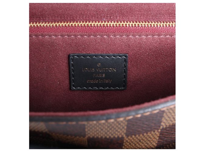 Borsa a tracolla Louis Vuitton Vavin PM Damier Ebene in Brown x Burgundy N40109 Bordò - vista 13