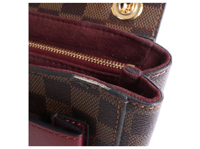Borsa a tracolla Louis Vuitton Vavin PM Damier Ebene in Brown x Burgundy N40109 Bordò - vista 14