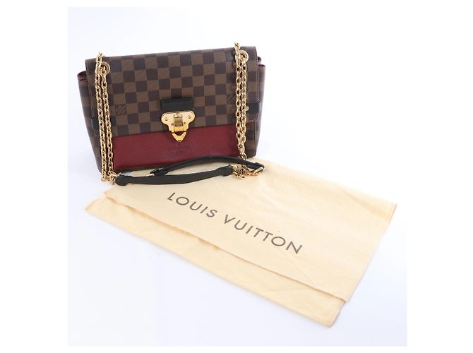 Borsa a tracolla Louis Vuitton Vavin PM Damier Ebene in Brown x Burgundy N40109 Bordò - vista 15