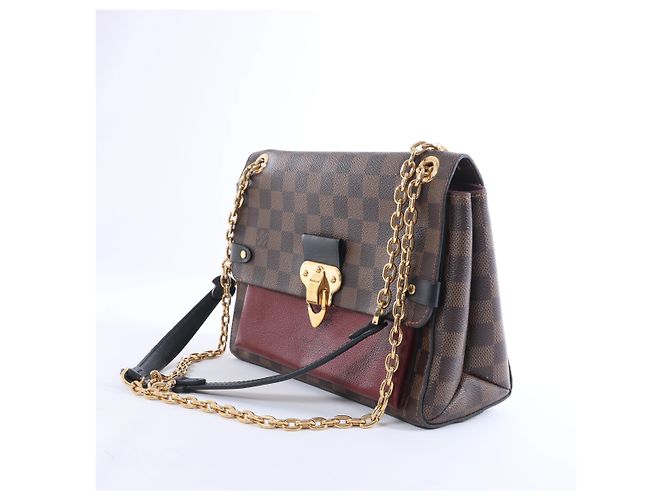 Borsa a tracolla Louis Vuitton Vavin PM Damier Ebene in Brown x Burgundy N40109 Bordò - vista 2