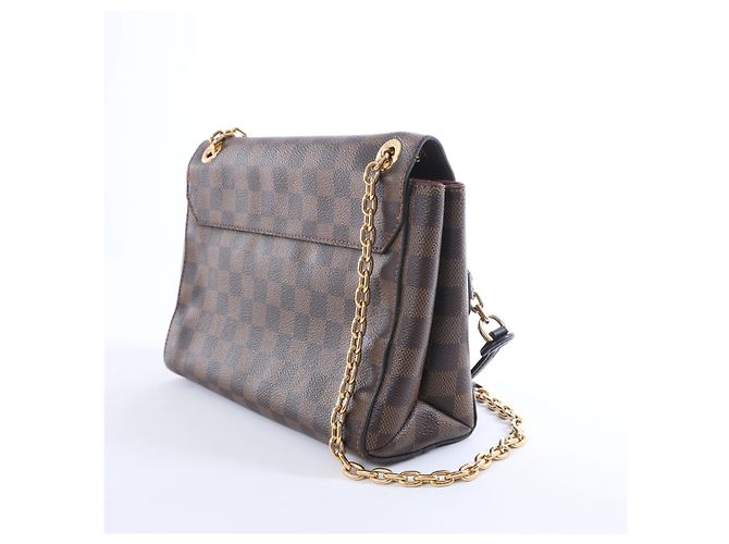 Borsa a tracolla Louis Vuitton Vavin PM Damier Ebene in Brown x Burgundy N40109 Bordò - vista 4