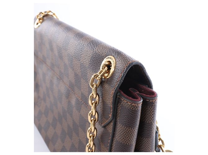Borsa a tracolla Louis Vuitton Vavin PM Damier Ebene in Brown x Burgundy N40109 Bordò - vista 5