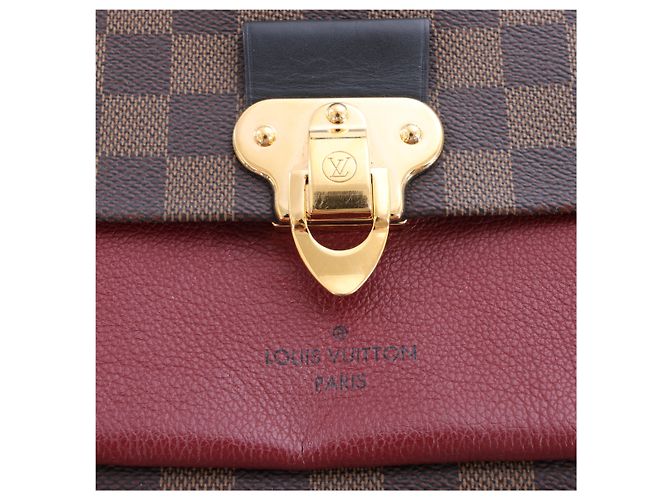 Borsa a tracolla Louis Vuitton Vavin PM Damier Ebene in Brown x Burgundy N40109 Bordò - vista 8