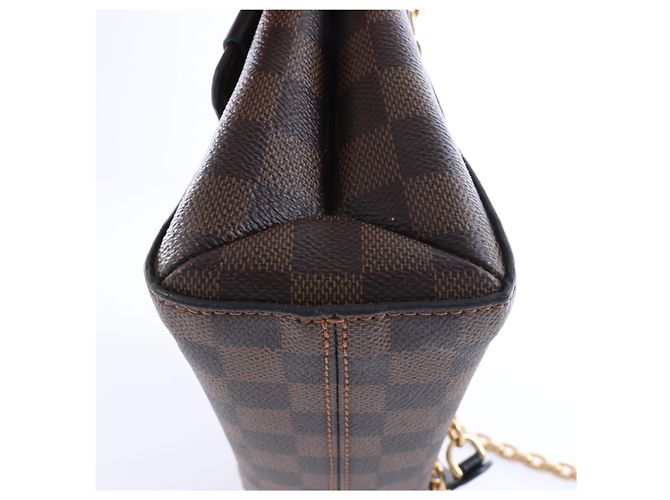 Borsa a tracolla Louis Vuitton Vavin PM Damier Ebene in Brown x Burgundy N40109 Bordò - vista 9