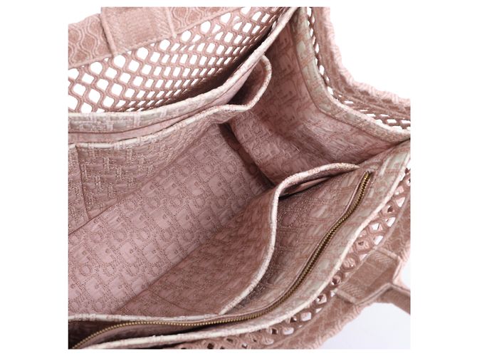 Borsa a tracolla Book Tote Large in mesh rosa Christian Dior - vista 10