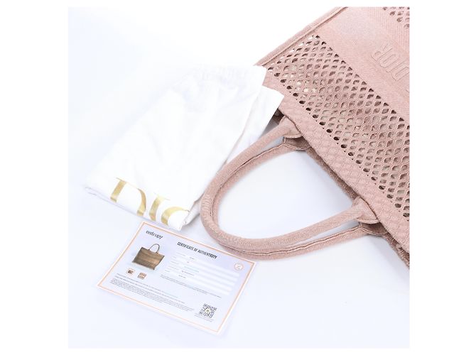 Borsa a tracolla Book Tote Large in mesh rosa Christian Dior - vista 12