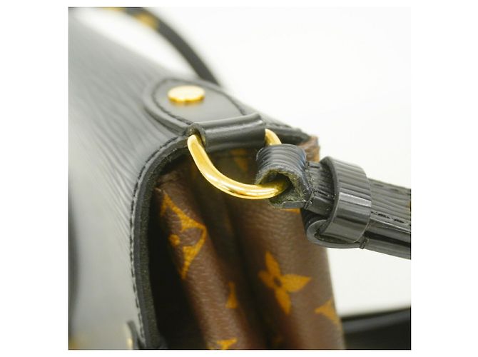 Borsa a tracolla Louis Vuitton Monogram Saint Michel Marrone Nero - vista 8