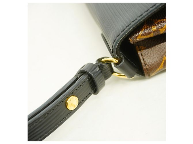 Borsa a tracolla Louis Vuitton Monogram Saint Michel Marrone Nero - vista 9