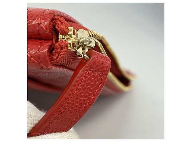 Borsa a Pochette Chanel Matelassé Rosso - vista 6