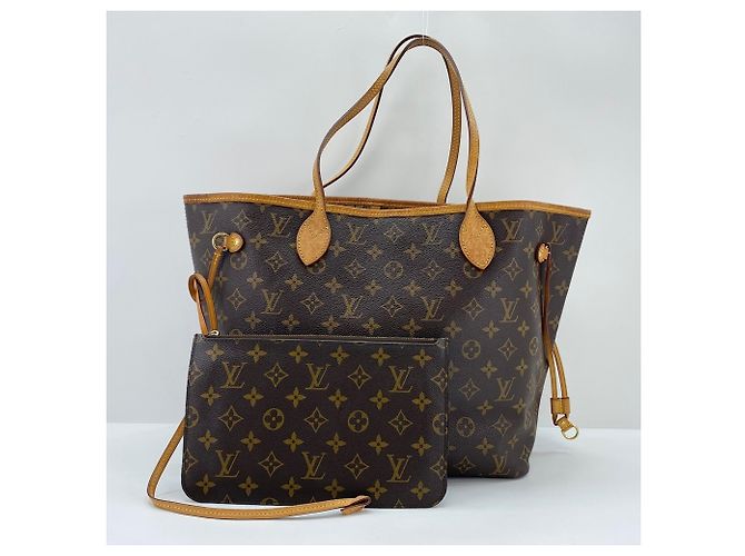Borsa Tote Louis Vuitton Neverfull MM in marrone - vista 12