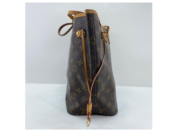 Borsa Tote Louis Vuitton Neverfull MM in marrone - vista 3