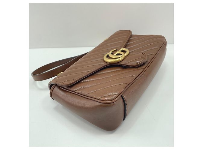 Borsa a tracolla GUCCI GG Marmont Brown Marrone - vista 6