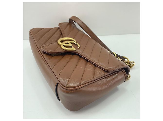 Borsa a tracolla GUCCI GG Marmont Brown Marrone - vista 7