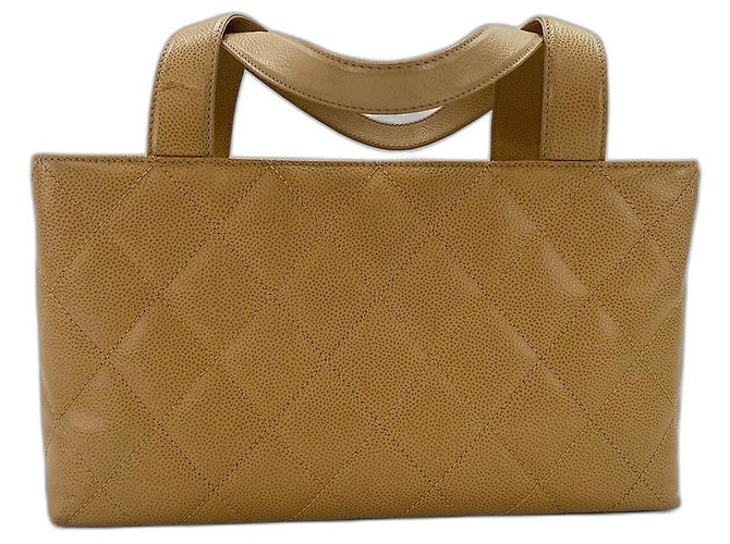 Borsa Tote Chanel Matelassé in Beige - vista 3