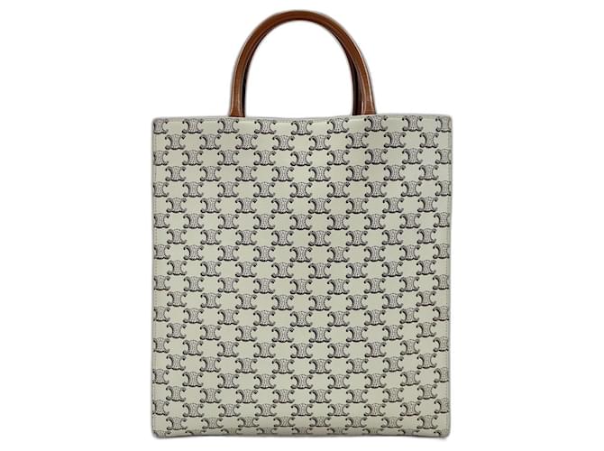 Céline Borsa Celine Vertical Cabas Medium Bianco - vista 3