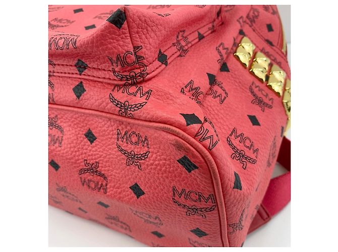 Zaino MCM borchiato in Pink Rosa - vista 8