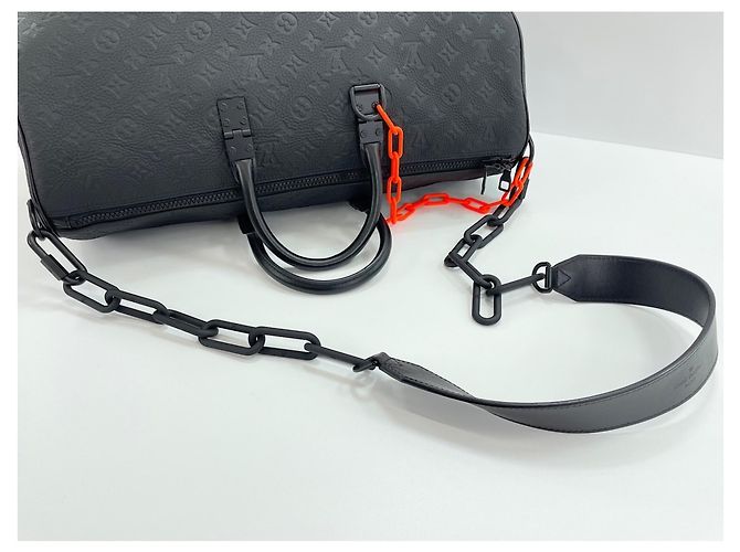 Borsa Boston Louis Vuitton Keepall Bandoulière Nero - vista 10