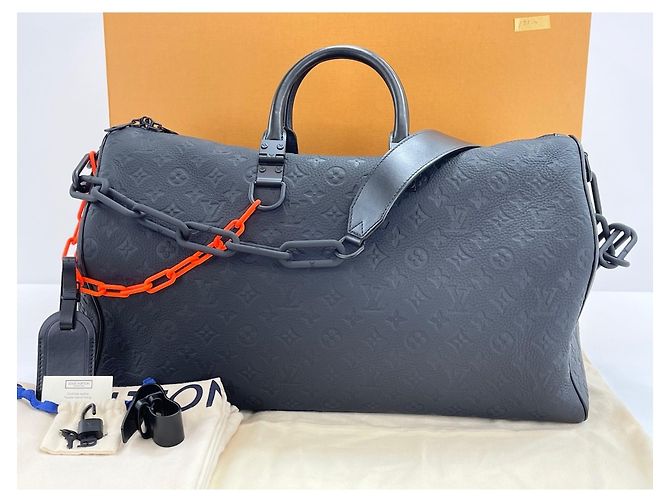 Borsa Boston Louis Vuitton Keepall Bandoulière Nero - vista 14