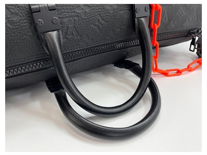 Borsa Boston Louis Vuitton Keepall Bandoulière Nero - vista 9