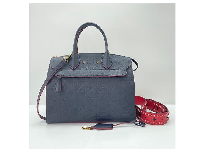 Borsa Louis Vuitton Pont Neuf MM in Navy Blu navy - vista 16