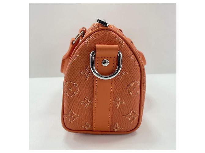 Borsa Louis Vuitton Keepall Bandoulière 25 Arancione - vista 5