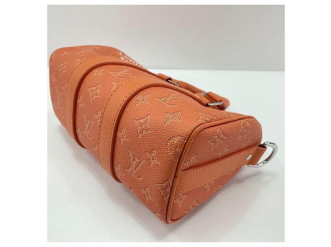 Borsa Louis Vuitton Keepall Bandoulière 25 Arancione - vista 8