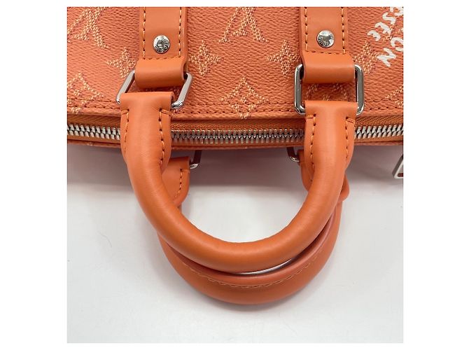 Borsa Louis Vuitton Keepall Bandoulière 25 Arancione - vista 9
