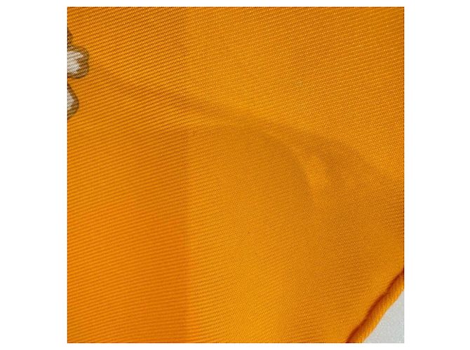 Hermès Hermes Carre 90 La Prairie Silk Scarf, Orange Arancione - vista 7