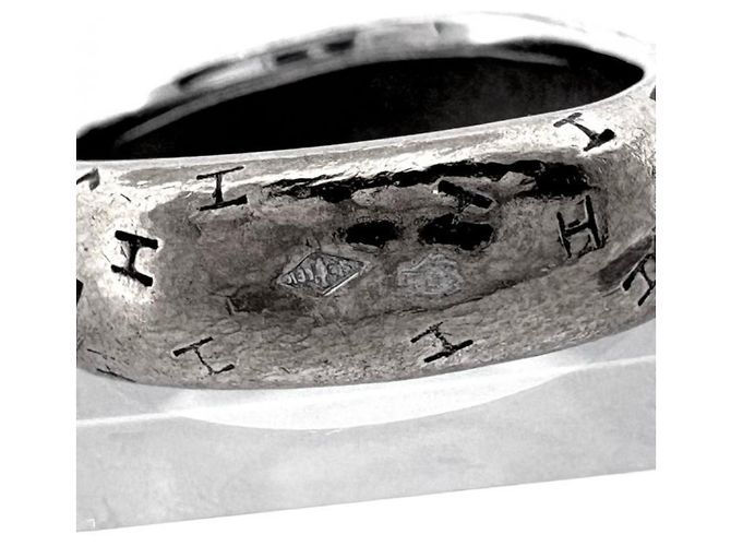Hermès Hermes K18WG Toubou Band Ring Silber - Ansicht 4