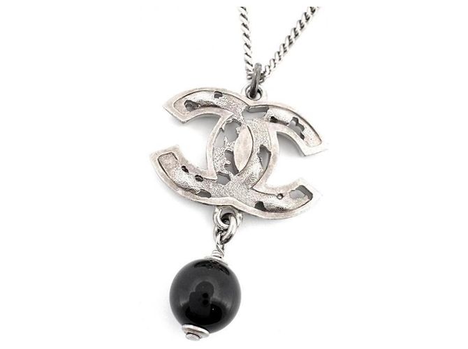 Collana Chanel 08P Coco Mark Nero Argento - vista 2