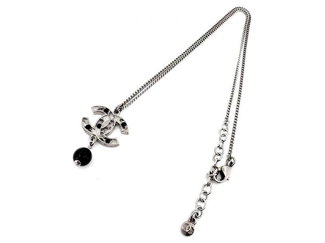 Collana Chanel 08P Coco Mark Nero Argento - vista 5