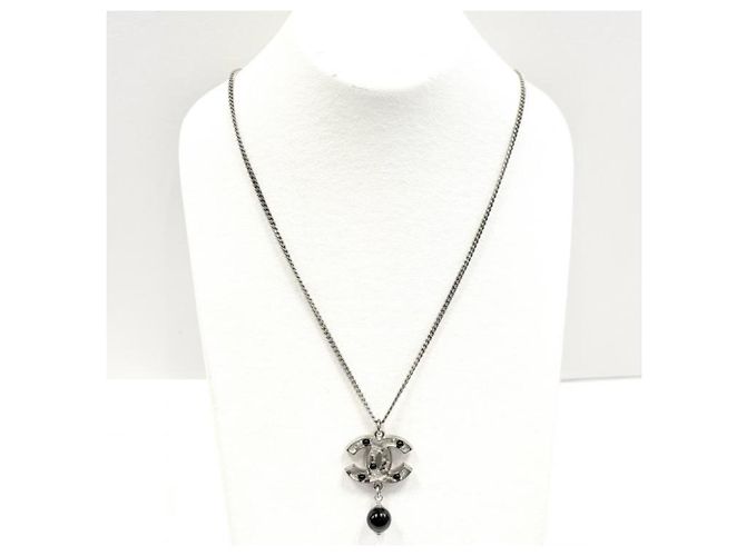 Collana Chanel 08P Coco Mark Nero Argento - vista 6