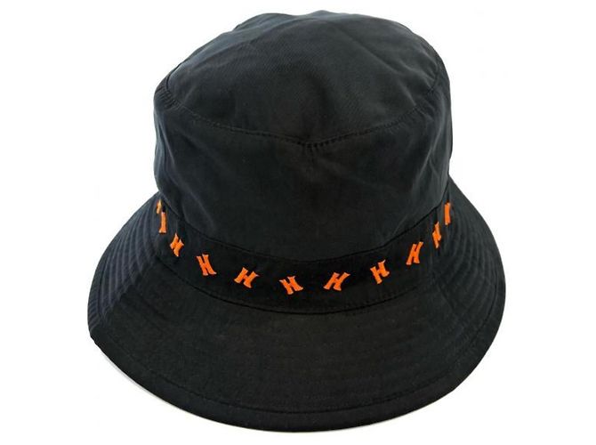 Hermès Hermes #58 Cappello Bucket Logo H Nero Arancione - vista 2