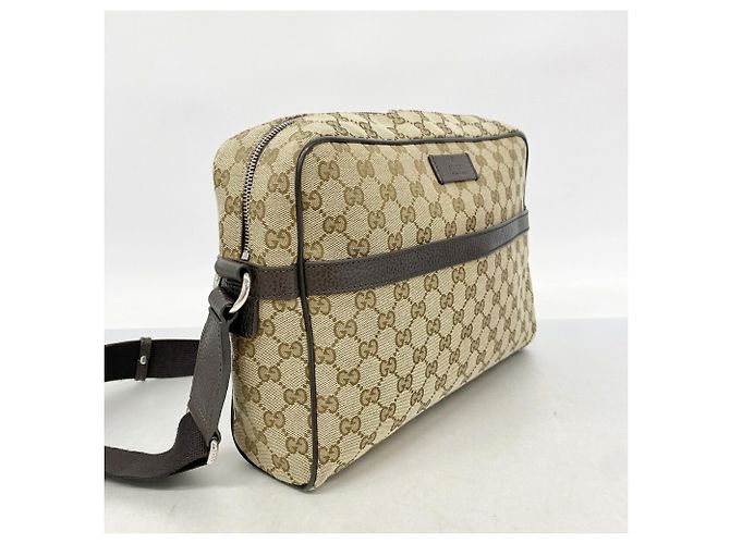Borsa a tracolla Gucci in tela beige - vista 2