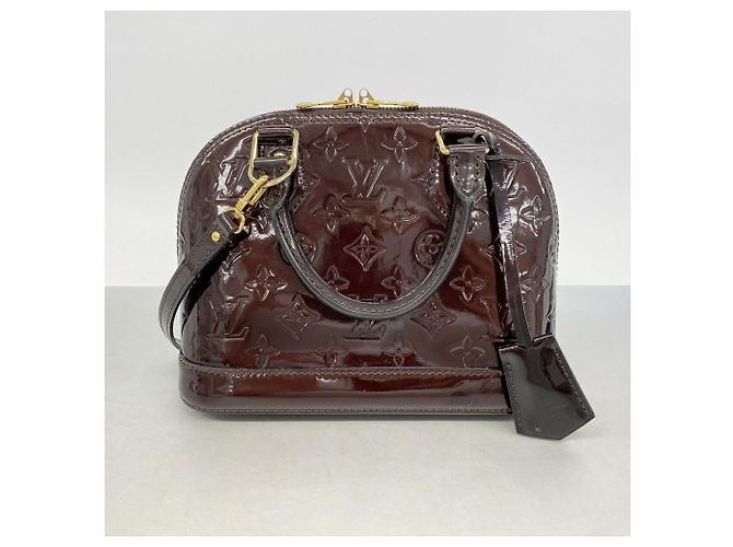 Borsa Louis Vuitton Alma BB Vernis Bordò - vista 12